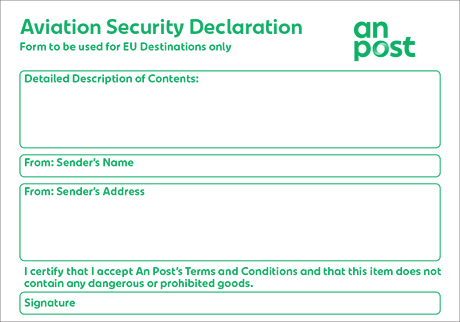 Aviation Security Declaration Form 