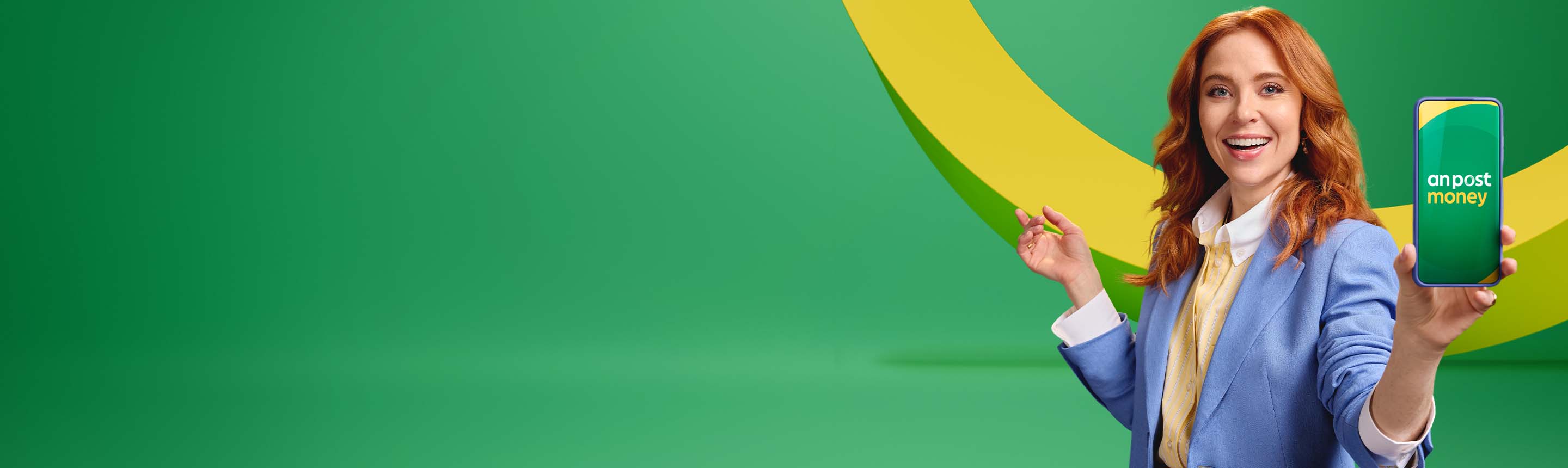 Angela pointing at An Post