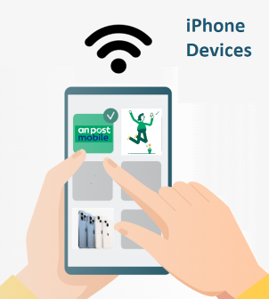 Hand holding an iPhone